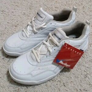 Vtg MacGregor Men's White Leather Court Shoes Size 11W New See Flaw Photo #2